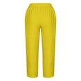 thumbnail image 5 of RXIRUCGD Women's Summer Comfortable Loose Wide Legged Fashion Solid Color Capris, Yellow, Size: XL, 5 of 5