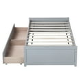 thumbnail image 3 of PORKISS Twin Bed Frame, Solid Wood Platform Bed with 2 Drawers, Pine Wood Bed for Kids Teens Adults, No Box Spring Needed, Grey, 3 of 10
