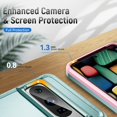 thumbnail image 3 of KOMI pour Google Pixel 8 Pro, Étui avec Protecteur d'Écran, Béquille Anneau Réglable à 360° Intégrée, Armure de Protection Militaire Antichoc - Vert/rose, 3 of 5