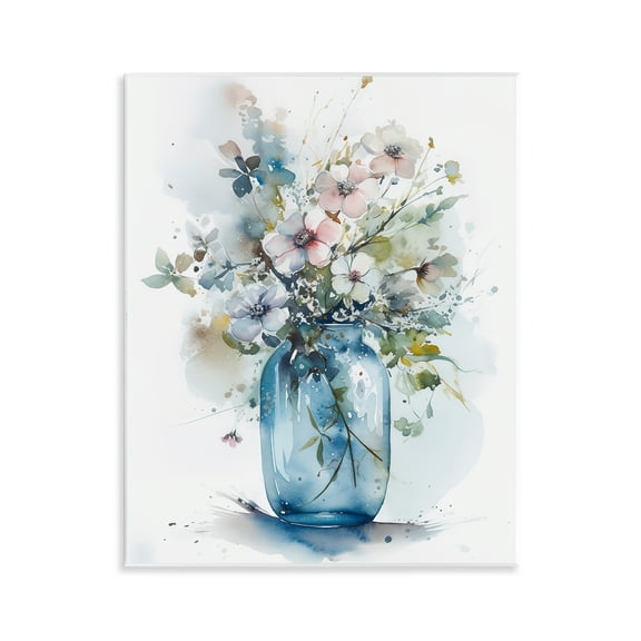 Stupell Industries Cherry Blossoms Country Jar Plants & Flowers Painting Unframed Art Print Wall Art, 11 x 14