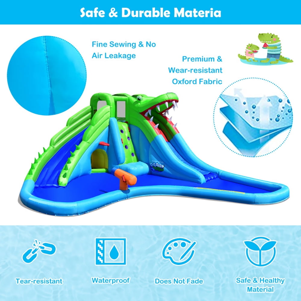 Aimee Lii Inflatable Water Slide Climbing Wall Bounce House with 780W Blower, Bounce House Water Slide for 5-10