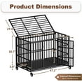 thumbnail image 2 of 48 Inch Heavy Duty Dog Crate with Wheels，Indestructible Escape-Proof Dog Cage for Large Dogs, Extra Large XL XXL Indestructible Dog Crate with Removable Tray., 2 of 7