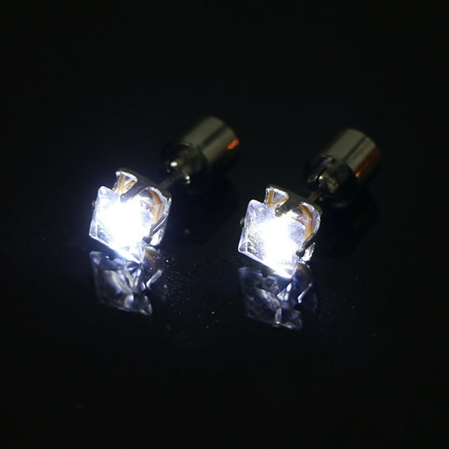 EGNMCR Boucles d'Oreilles Lumineuses en Diamant LED Cool Colorées avec Lumières LED