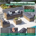 thumbnail image 2 of Clouddwell 7 Piece Patio Furniture Set Wicker Rattan Patio Conversation Set Outdoor Sectional Sofa Set with Coffee Table and Gray Cushions(Waterproof Cover Included), 2 of 6