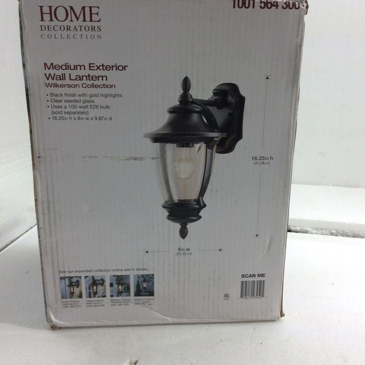 Black Outdoor LED Dusk to Dawn Wall Lantern Sconce by Home Decorators Collection 