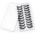 thumbnail image 2 of Kit de 10 pares de pestañas postizas, pestañas postizas 3D, pestañas largas naturales y esponjosas, pestañas postizas de banda suave reutilizables, extensión de pestañas de maquillaje negro de lujo, 2 of 5
