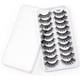 thumbnail image 2 of Kit de 10 pares de pestañas postizas, pestañas postizas 3D, pestañas largas naturales y esponjosas, pestañas postizas de banda suave reutilizables, extensión de pestañas de maquillaje negro de lujo, 2 of 5