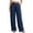 Navy, variant on Levmjia Women Wide Leg Pants High Waisted Solid Color Casual Lounge Pants with Pockets Elastic Waist Flowy Straight Leg Trousers