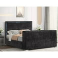 thumbnail image 2 of Modern Upholstered Eastern King Platform Bed with LED Lighting & Tv Cabinet with Fireplace Display, 2 of 8