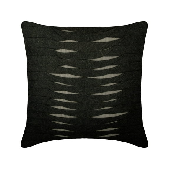 Grey Pillow Cover 20x20 inch (50x50 cm), Charcoal Grey Cushion Covers, Textured Pintucks Solid Color Pillow Covers, Modern Pillow Cases, Square Halloween Decorations - Charcoal Waves