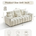 thumbnail image 2 of AISWORD Modern Sofa Couch, Comfy Deep Seat Teddy Cloud Sofa, Upholstered 3-Seater Boucle Couch with Pillows, Beige, 2 of 8