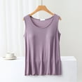 thumbnail image 2 of Plebaso Women's Pajama Tank Tops Built in Bras Crew Neck Casual Loose Sleep Tanks Sleeveless Shirts for Women, 2 of 3