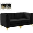 thumbnail image 2 of Meridian Furniture Alina Black Velvet Modular Sofa, 2 of 15