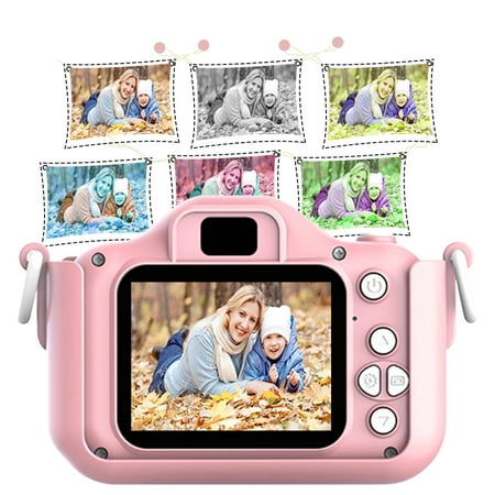 Kids Toys Camera for 3-6 Year Old Girls Boys, Compact Cameras for Children, Best Gift for 5-10 Year Old Boy Girl 8MP HD Video Camera Creative Gifts, Pink(32GB Memory Card Included), I5480