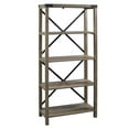 thumbnail image 5 of Walker Edison Rustic Industrial 4-Shelf Bookshelf, Gray Wash, 5 of 11