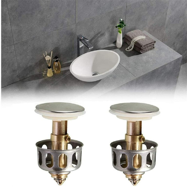 2pcs Bathroom Floor Drainer Sink Drains Pop-Up Bounce Core Basin