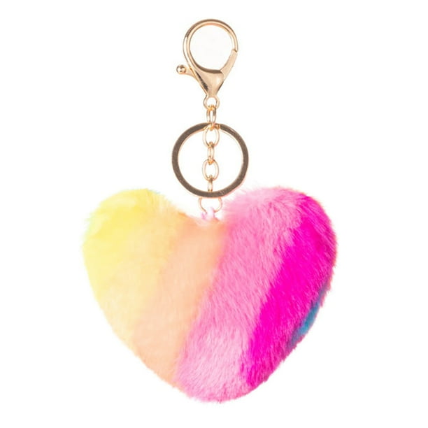 Fluffy store heart keychain