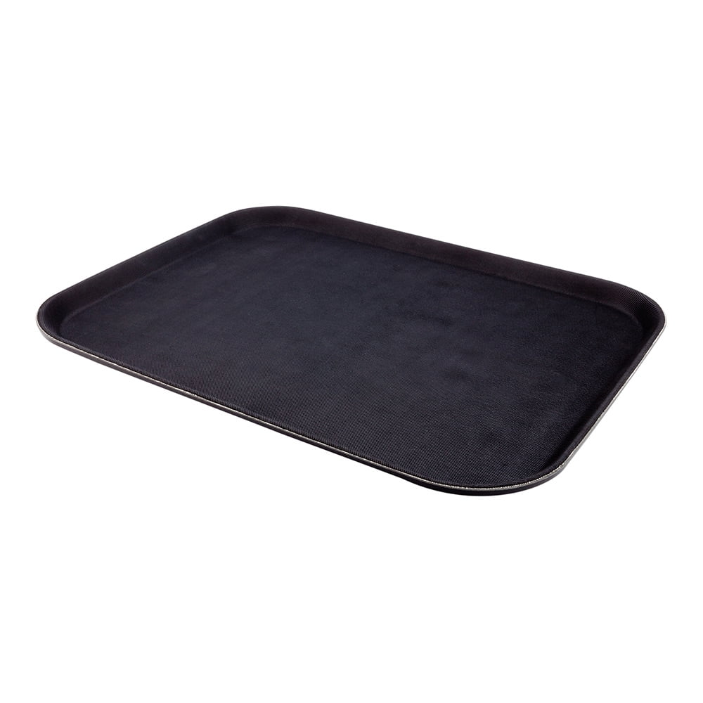 Bar Lux Rectangle Black Plastic Serving Tray NonSlip 18" x 14" 1 count box