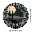 thumbnail image 5 of 3D Metal Hanging Wind Spinners - Mandala Design with Cypress Trees & Moon - Unique Yard & Garden Decor, 5 of 6