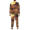 thumbnail image 2 of Halloween Costumes Mens Pajamas Set, Halloween Farm Pumpkin Ghost Halloween Pajamas Button Down Long Sleeve Loungewear Halloween Sleepwear Pjs sets for Men, 2 of 7
