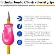 The Pencil Grip Jumbo Pencil Gripper, Universal Ergonomic Writing Aid For Righties And Lefties, Colorful Pencil Grippers, Assorted Colors, 12 Count