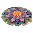 thumbnail image 4 of 3D Visual Peacock Design Decorative Indoor Floor Mat, Entryway Doormat, Bathroom Rug - Durable, Non-Slip, Water-Absorbent, Easy To Clean, Easy To Maintain, Quick-Dry, Washable,, 4 of 4