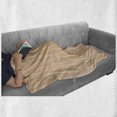 thumbnail image 6 of Abstract Soft Flannel Fleece Throw Blanket, Broken Line Shaped Vertical Dots Pattern Abstract Geometrical Stripes, Cozy Plush for Indoor and Outdoor Use, 60" x 80", Champagne and White, by Ambesonne, 6 of 6