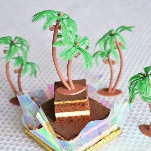 Set of 8 Palm Tree with Coconuts 3" Tall Cake Topper