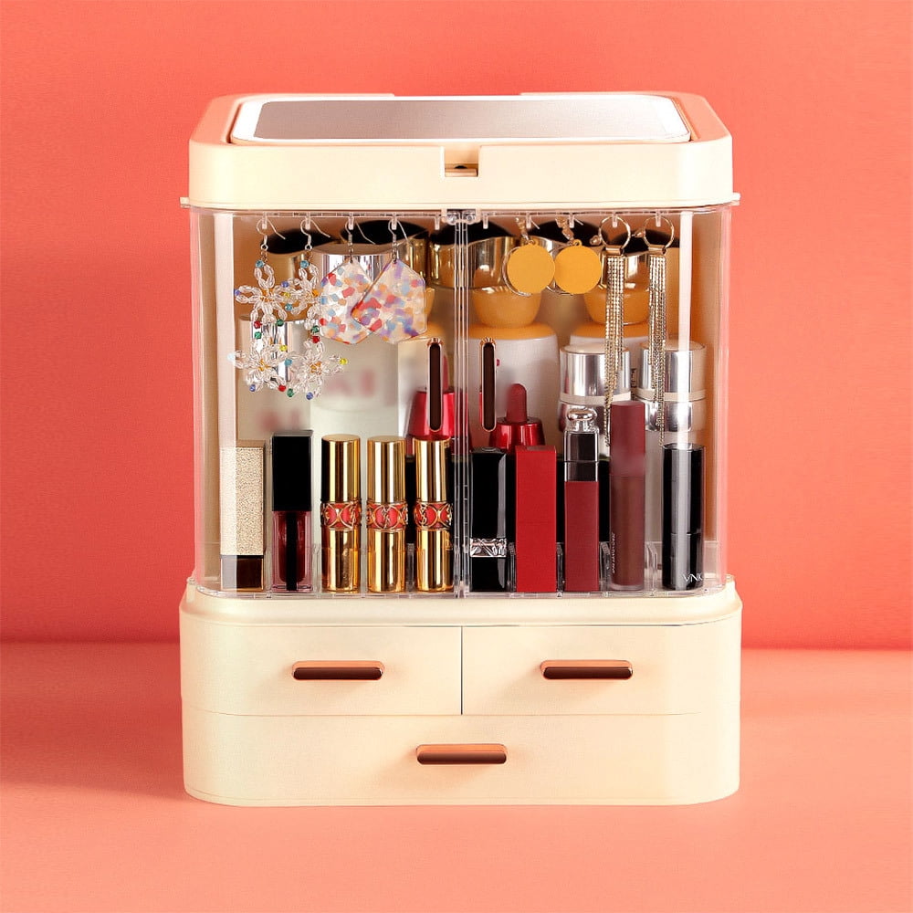Cosmetic Organizer,Cosmetic Organizer with Mirror,Waterproof and