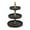 Black 3 Level Solid Round 16" x 16" x 24", variant on DecMode 15" x 24" White Wood 3 Tiered Server with Brown Turned Stand, 1-Piece