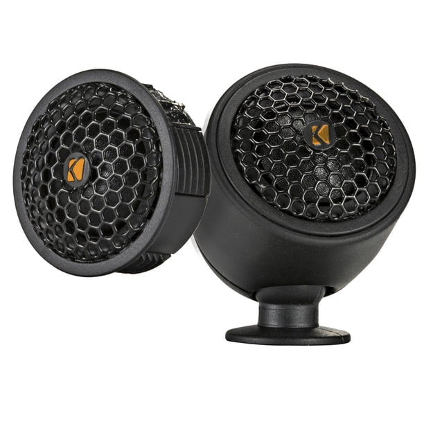Tweeters KICKER 51KST2004 reacondicionados de 3/4 pulgadas (20 mm), incluye X-Overs y soporte girato