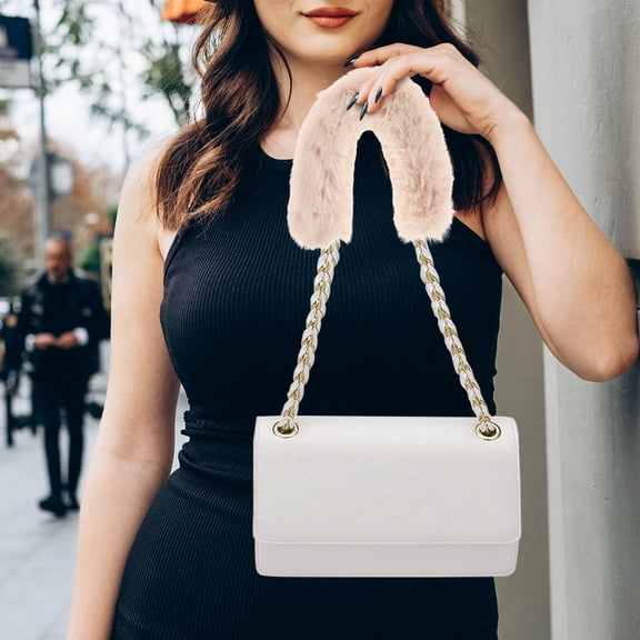 LOLIPPYY Handbag Handle Wrap Cover Beige Faux 1Pack Shoulder Comfort For Women Fashionable Design Daily Use