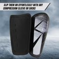 thumbnail image 5 of Vizari 'Vector' Slip-in Soccer Shinguards with Low Profile PP Deflecting Shell - Excellent Practice Guards for Teens, Adults and Big Kids - Versatile Sizing, Sleeve Not Included - (Black, Size L), 5 of 5