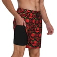 thumbnail image 2 of Naloa Tomatoes And Chili Print Men Swim Trunks with Compression Liner ,Board Shorts,Men's Swim Shorts with Drawstring and Elastic Waistband-Medium, 2 of 6
