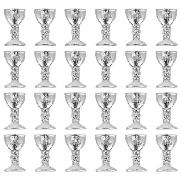 VORCOOL 200Pcs Miniature Retro Wine Cups Wedding Countertop Centerpiece Silver Plastic For Parties