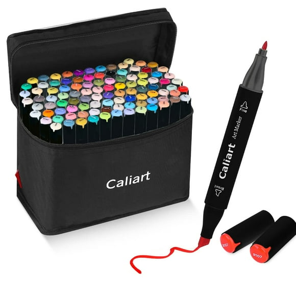 Art Markers Caliart, tinta a base de alcohol de doble punta, 100 colores