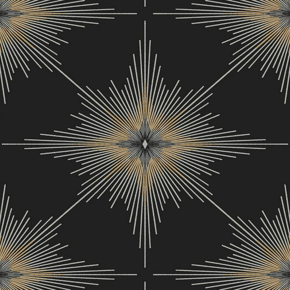 NextWall Ebony Stellar Geo Peel and Stick Wallpaper