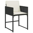 thumbnail image 3 of vidaXL 9 Piece Garden Dining Set with Cushions Black Poly Rattan, 3 of 5