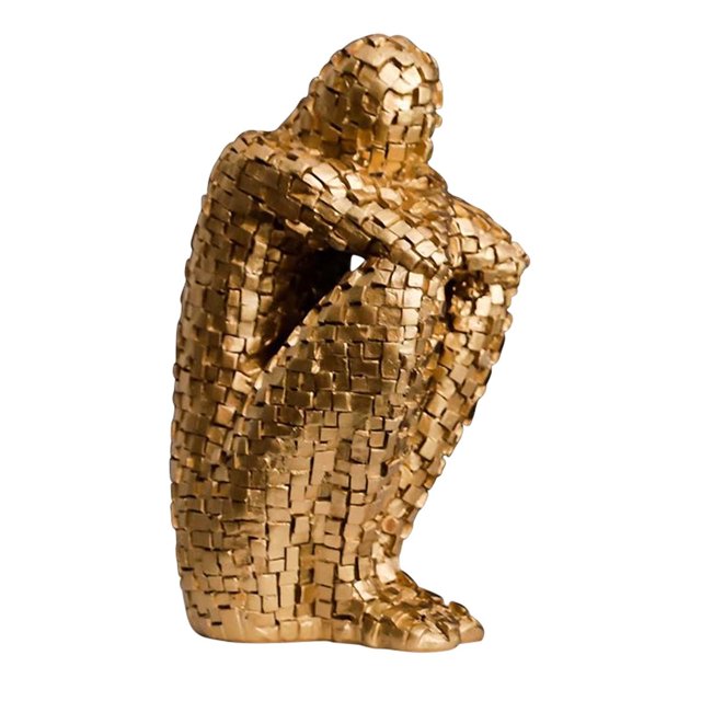 Abbracc Creative Abstract Thinker Figure Bookends Housewarming Gifts Mosaic Figurine For Aureate