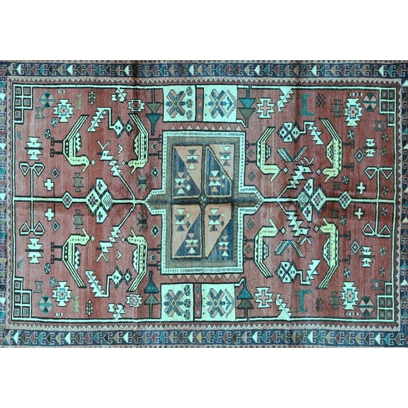 Ahgly Company Indoor Rectangle Animal Light Blue Traditional Area Rugs, 4' x 6'