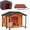 41.4" (Heated Pad Included), variant on AIVITUVIN Heated Outdoor Dog House - Weatherproof Insulated Wooden Shelter with Iron Frame, Large Porch for Medium & Large Dogs, Indoor/Outdoor Kennel(XL)