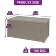 thumbnail image 2 of Dextrus 220 Gallon Extra-Large Resin Deck Box, Light Brown Waterproof Storage Container, Lockable Deck Box with Removable Divider for Garden Tools, Pool Accessories & Outdoor Furniture Essentials, 2 of 10