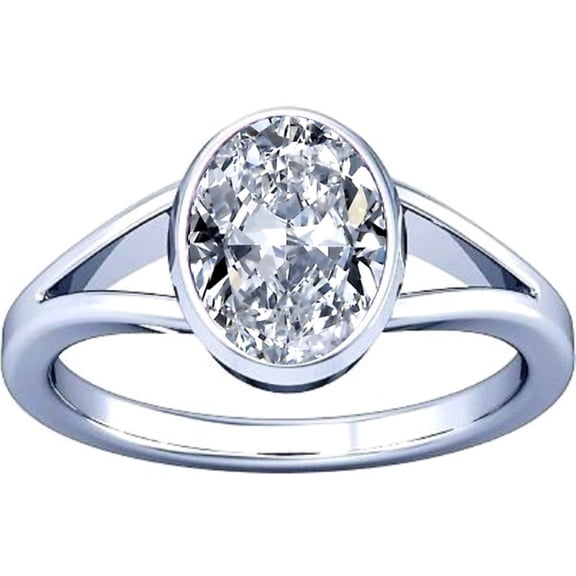 Divya Shakti 11.25-11.50 Carat American Diamond Oval Zircon Siver Ring For Men & Women