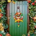 thumbnail image 4 of Wooden Lighted Christmas Wreath Bow Hanging Decoration Led Front Door Wall Window Ornament Christmas Decoration 17.7 in, 4 of 7