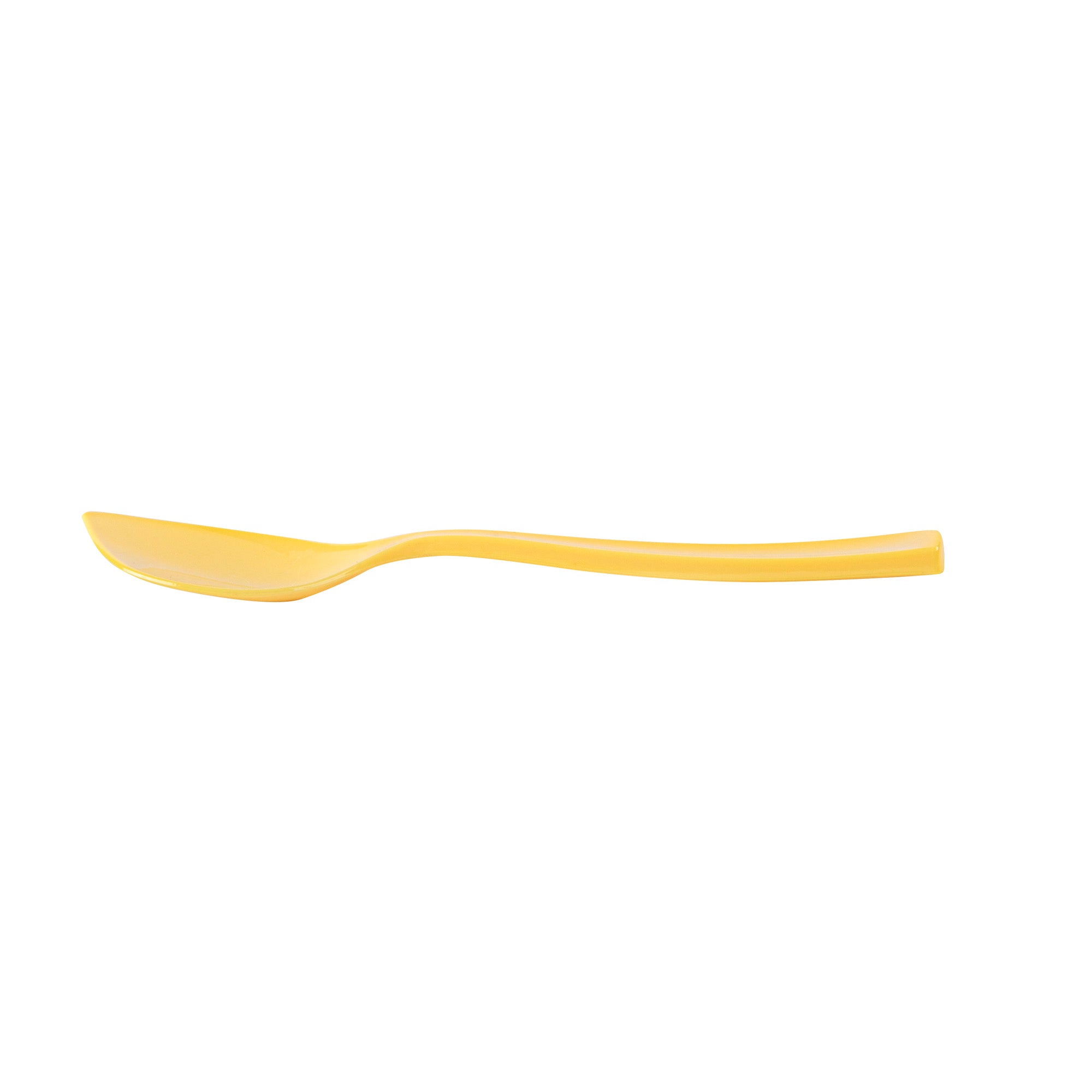 Coppetta Baby Yellow Plastic Petal Spoon - 4 1/2" x 1" - 500 count box