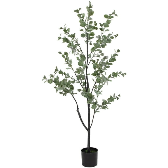 Northlight Real Touchâ„¢ Artificial Eucalyptus Tree in Black Pot 53"