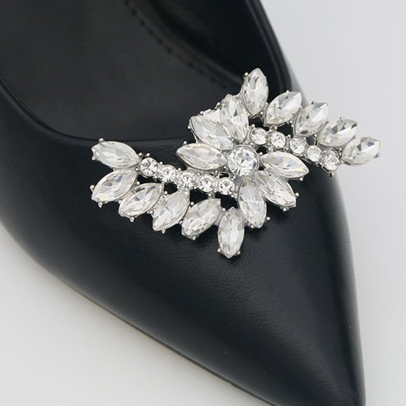HEMOTON Silver Alloy Removable Shoe Clips for Decoration Add Elegance to Any High Heel Shoes 1 Pair