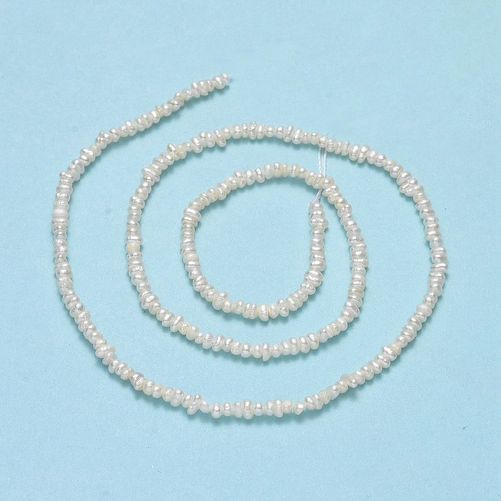 1strand Natural Cultured Freshwater Pearl Beads Strands Keshi Pearl Beads Linen 1.5~2x2~3x2mm Hole: 0.5mm about 255~256pcs/strand 14.21~14.61inch