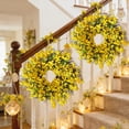 thumbnail image 6 of 19.7 Inch Spring Wreaths for Front Door Large Easter Forsythia Floral Summer Spring Door Wreaths Outdoor All Season Spring Decorations for Home Porch Room Window Wall Farmhouse Decor (Yellow), 6 of 8