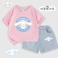 thumbnail image 1 of Anime Kid's Short Sleeve Set Cinnamoroll Kawaii Sanrios Summer Casual Korean Fashion Girl Boys T-Shirt Denim Shorts Sports Set, 1 of 5